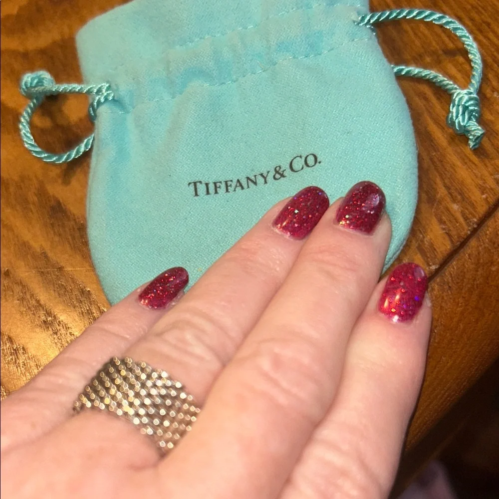 Authentic Tiffany & Co. Silver Somerset Mesh Band Size 7 16.25 inch Send Offer - Picture 5 of 6